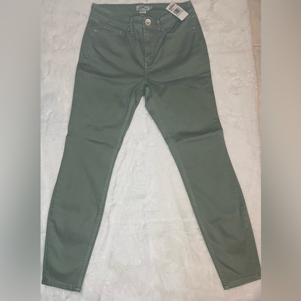 🆕 NWT Vineyard Vines High Rise Garment Dyed Sage Olive Denim Pants - Size 27